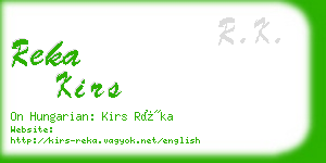 reka kirs business card